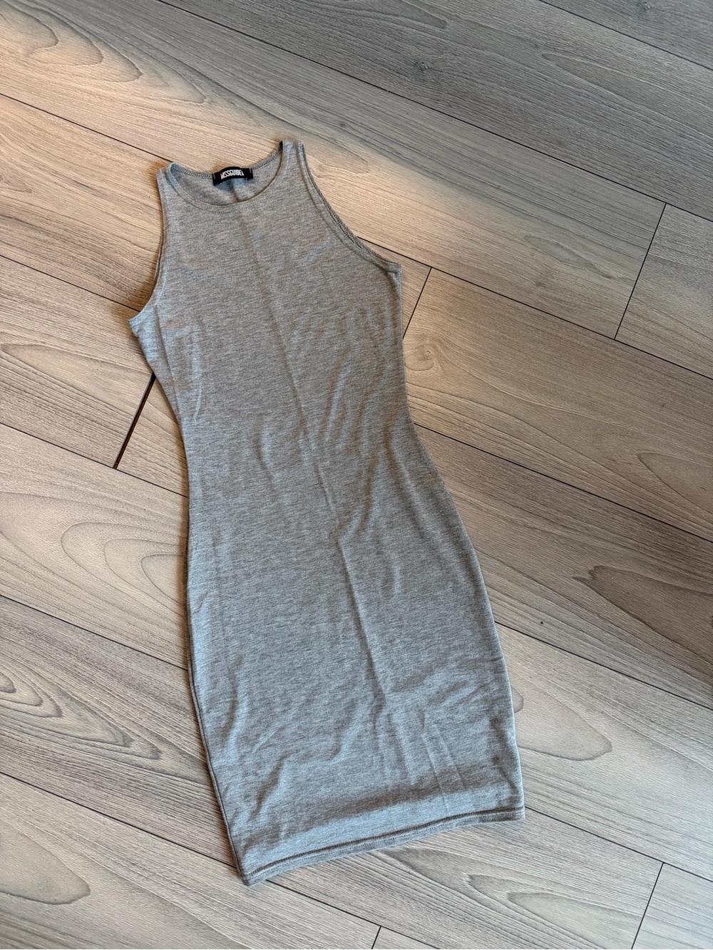 Missguided Gray Sleeveless Bodycon Mini Dress